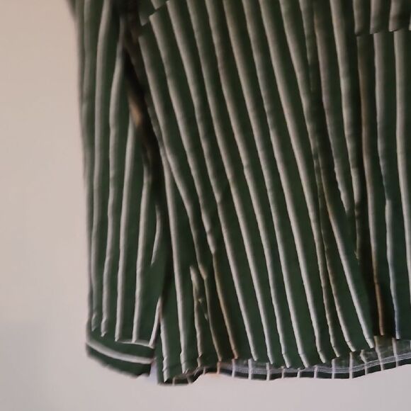 MISSLOOK Green and White Striped Button Down Shirt - Picture 4 of 6